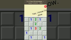 2.35 5×5 Minesweeper logic puzzle on phone